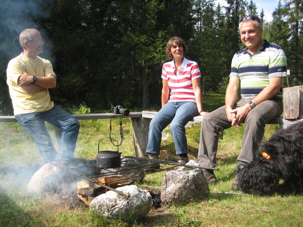 Fäbodstuga i granskogen